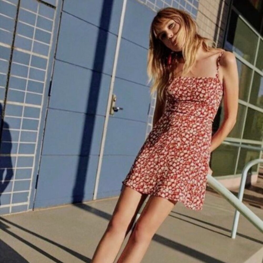 Reformation doris floral mini dress